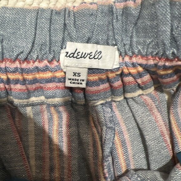 Madewell Pants Extra Small XS Huston Pull-On Side-Button Crop Rainbow Stripe - Picture 6 of 8
